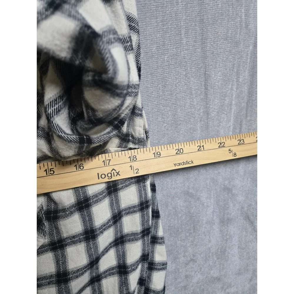Banana Republic Mens Black White Plaid Flannel Shirt Standard Fit Cotton Medium